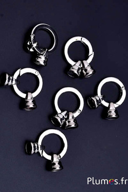 Créoles avec support - Ø 22 mm, trou 2 mm - argenté 